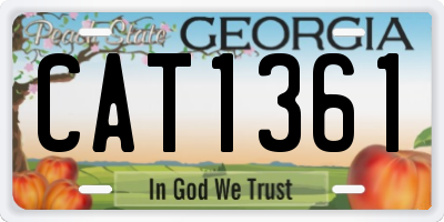 GA license plate CAT1361