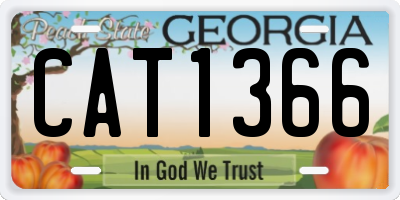 GA license plate CAT1366