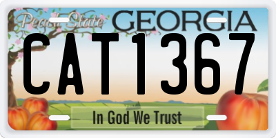 GA license plate CAT1367