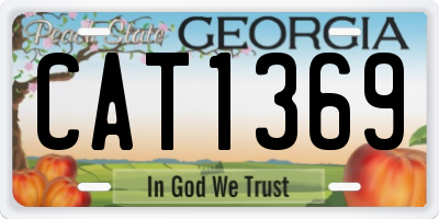 GA license plate CAT1369