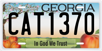 GA license plate CAT1370