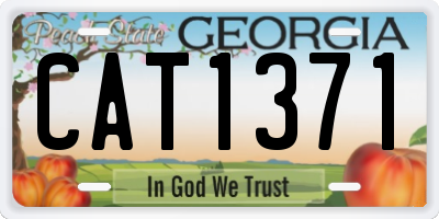 GA license plate CAT1371