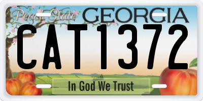 GA license plate CAT1372