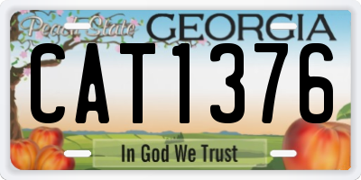 GA license plate CAT1376