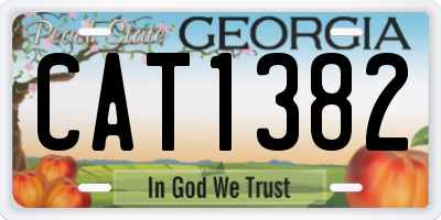 GA license plate CAT1382