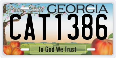 GA license plate CAT1386