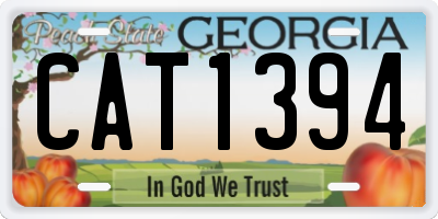 GA license plate CAT1394