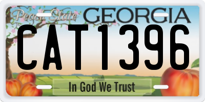 GA license plate CAT1396