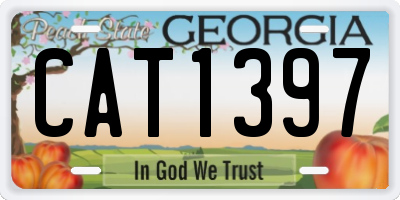GA license plate CAT1397