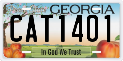 GA license plate CAT1401