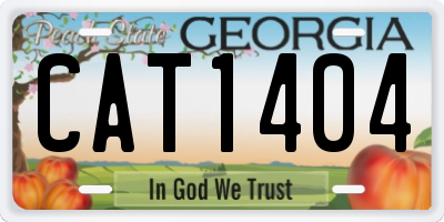 GA license plate CAT1404