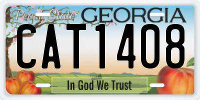 GA license plate CAT1408