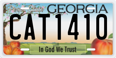 GA license plate CAT1410