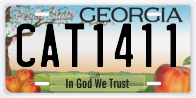 GA license plate CAT1411