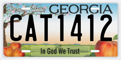 GA license plate CAT1412