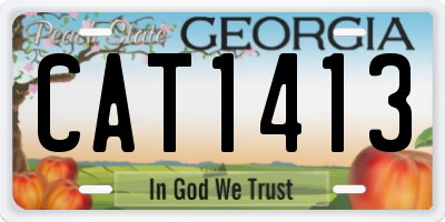 GA license plate CAT1413