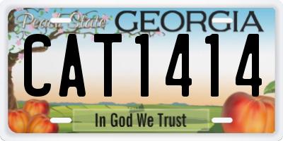 GA license plate CAT1414