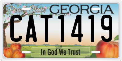 GA license plate CAT1419