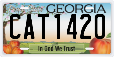 GA license plate CAT1420