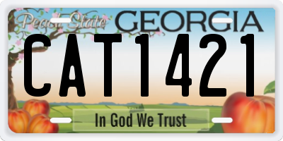 GA license plate CAT1421