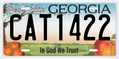 GA license plate CAT1422