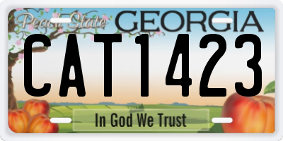 GA license plate CAT1423