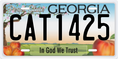 GA license plate CAT1425