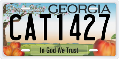 GA license plate CAT1427