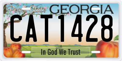 GA license plate CAT1428