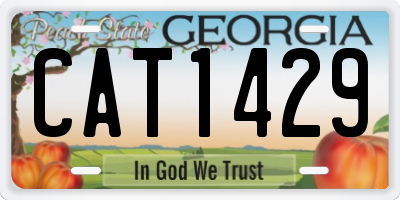 GA license plate CAT1429