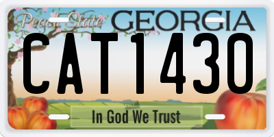 GA license plate CAT1430
