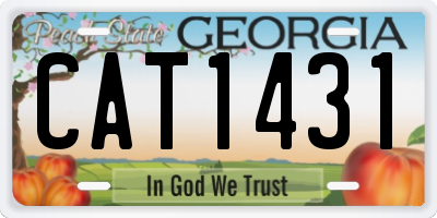 GA license plate CAT1431