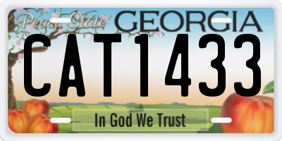 GA license plate CAT1433