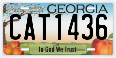 GA license plate CAT1436