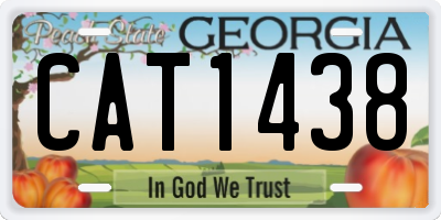GA license plate CAT1438
