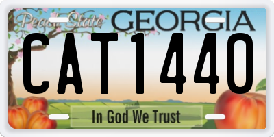 GA license plate CAT1440