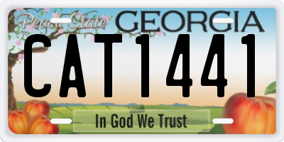 GA license plate CAT1441