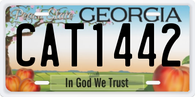 GA license plate CAT1442