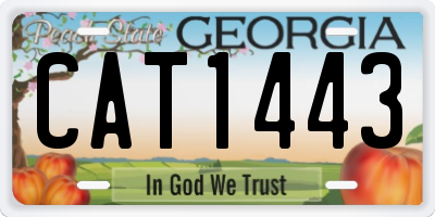 GA license plate CAT1443