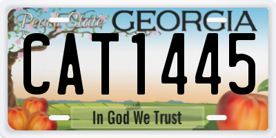 GA license plate CAT1445