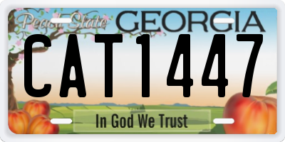 GA license plate CAT1447