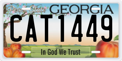 GA license plate CAT1449