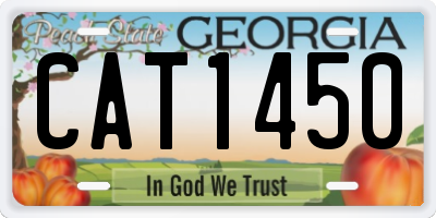 GA license plate CAT1450
