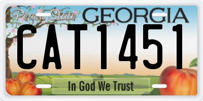 GA license plate CAT1451