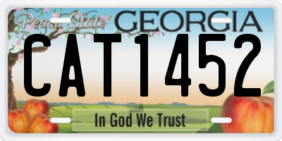 GA license plate CAT1452
