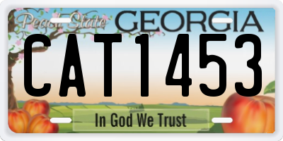 GA license plate CAT1453