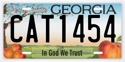 GA license plate CAT1454