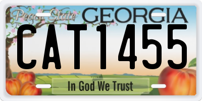GA license plate CAT1455