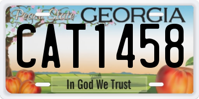 GA license plate CAT1458