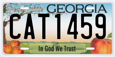 GA license plate CAT1459